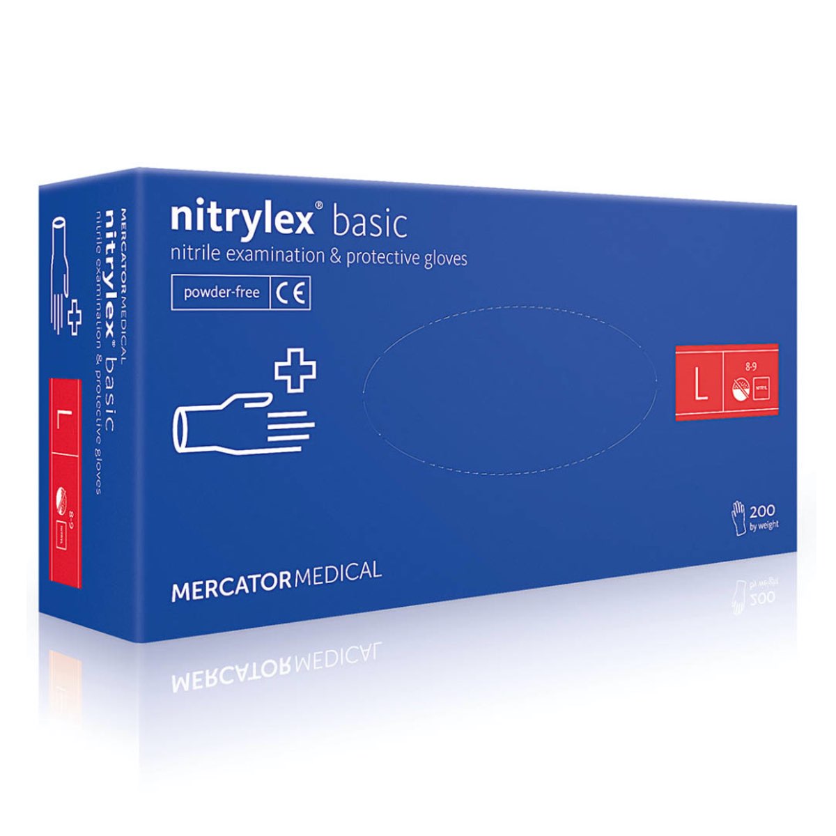 Mercator Medical Nitrylex Basic - L Перчатки нитриловые Mercator Medical Nitrylex Basic - L