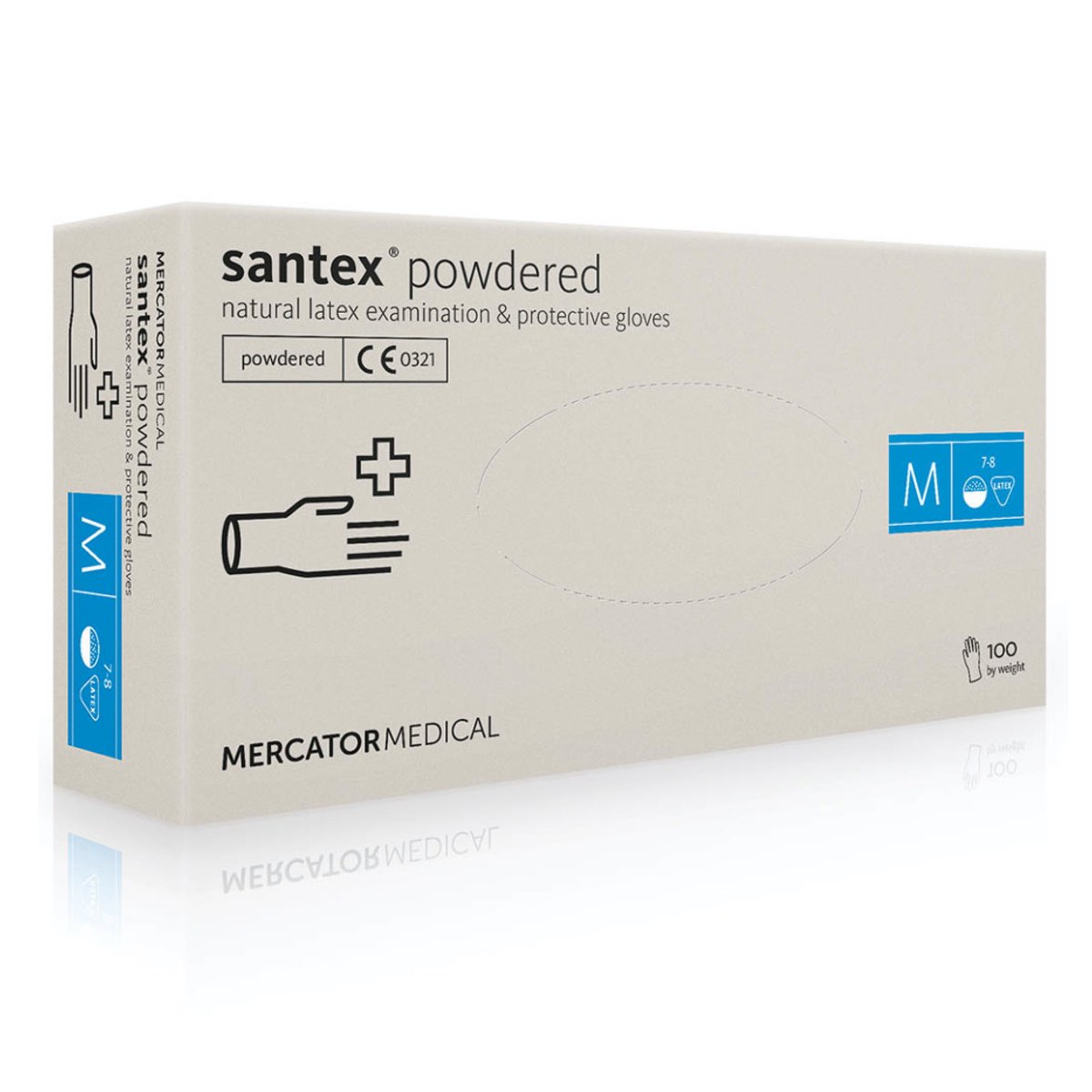 Перчаткі латексние Mercator Medical Santex Powdered - M